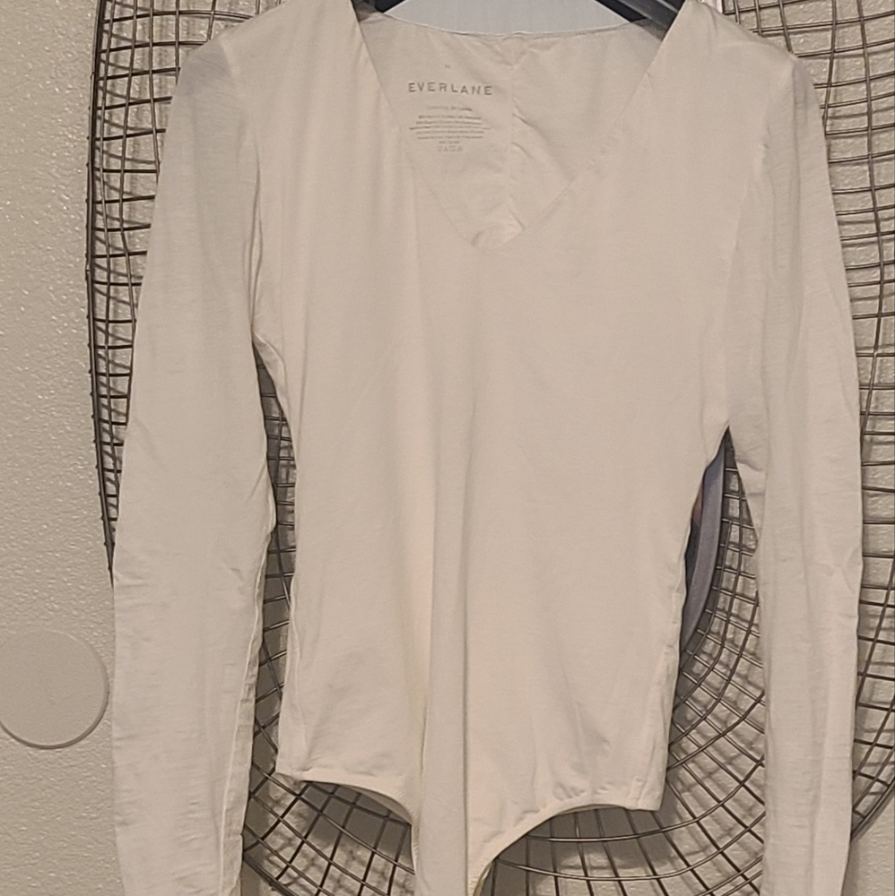 Everlane V-Neck Long-Sleeve Bodysuit